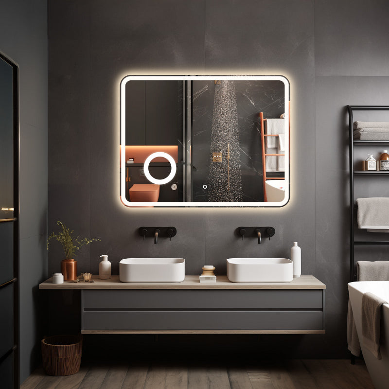 LED Bathroom Mirror with 3X Magnifier, Anti-Fog