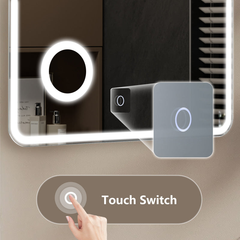 LED Bathroom Mirror with 3X Magnifier, Anti-Fog