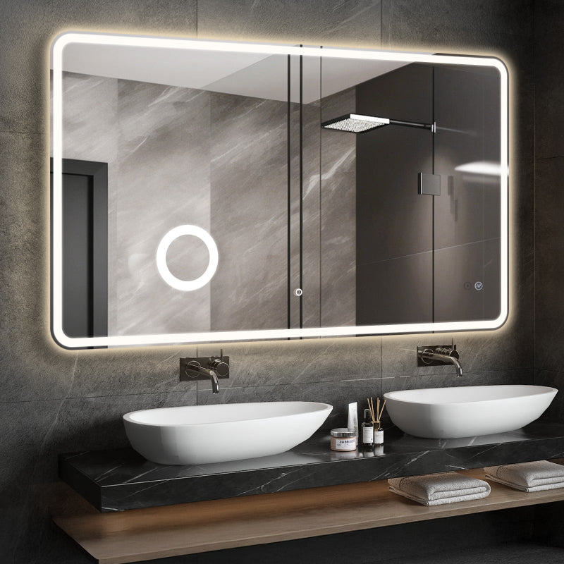 LED Bathroom Mirror with 3X Magnifier, Anti-Fog