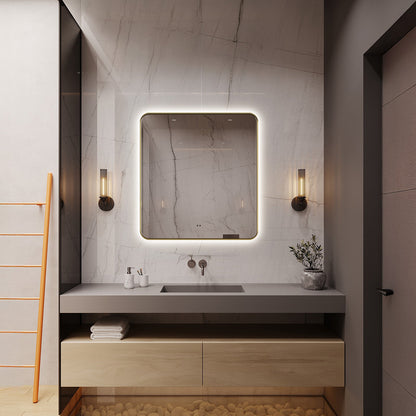 LED Bathroom Mirror, Brushed Gold in 5 Sizes