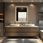 Backlit LED Bathroom Mirror, Brushed Gold Frame