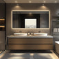 Backlit LED Bathroom Mirror, Brushed Gold Frame