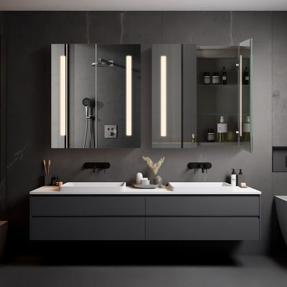LED Medicine Cabinet, Dimmable 3-Color Light