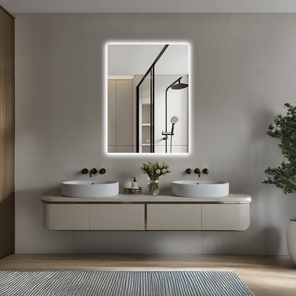 Acrylic Edge LED Bathroom Mirror, 3 Sizes