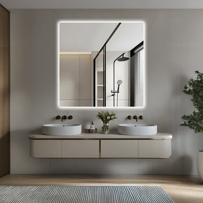 Acrylic Edge LED Bathroom Mirror, 3 Sizes