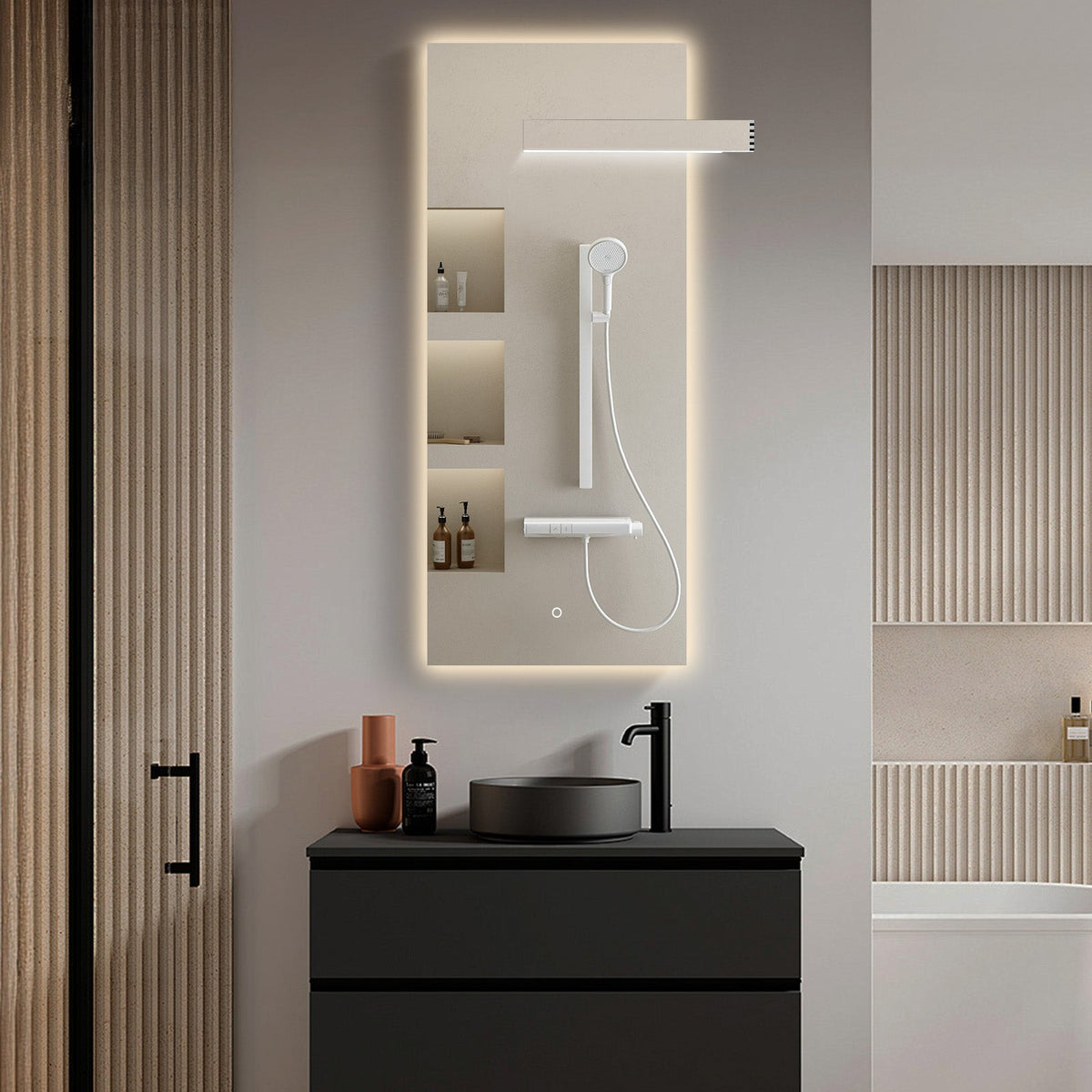 Backlit and Front Lit LED Bathroom Mirror, 4 Sizes