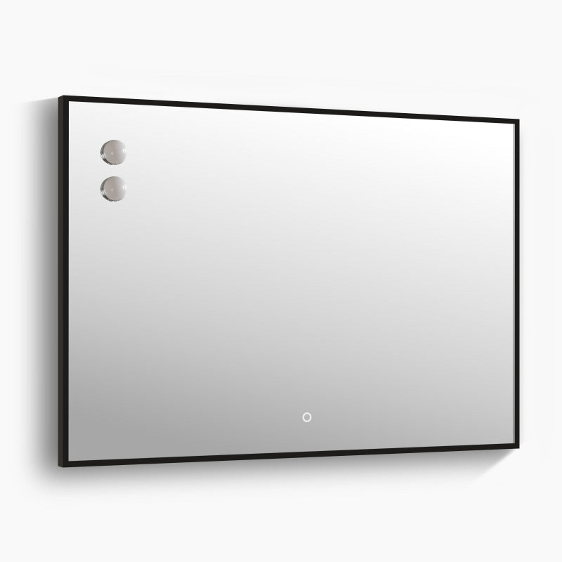 Spherical accent bulb detail on AuraDate mirror