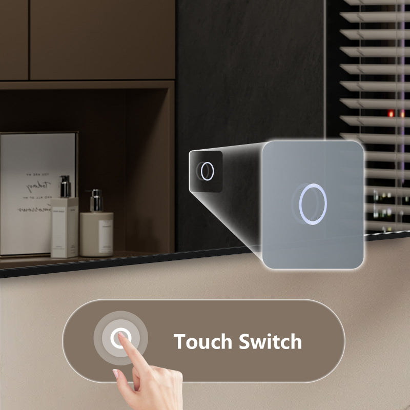 Rectangular LED Bathroom Mirror, Touch Switch