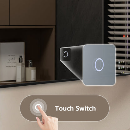 Rectangular LED Bathroom Mirror, Touch Switch