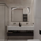 LED Mirror with Irregular Cutout Design, Matte Black