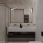LED Mirror with Irregular Cutout Design, Matte Black
