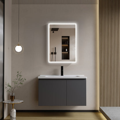 LED Medicine Cabinet with IR Sensor Switch, Matte White