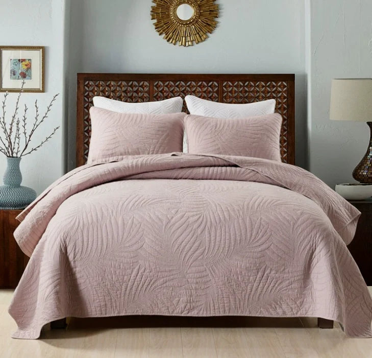 Cotton Three-Layer Quilted Bedspread Set, 3 Piece