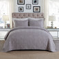 Embroidered Quilted Bedspread Set, Cotton 3 Piece