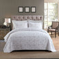 Embroidered Quilted Bedspread Set, Cotton 3 Piece