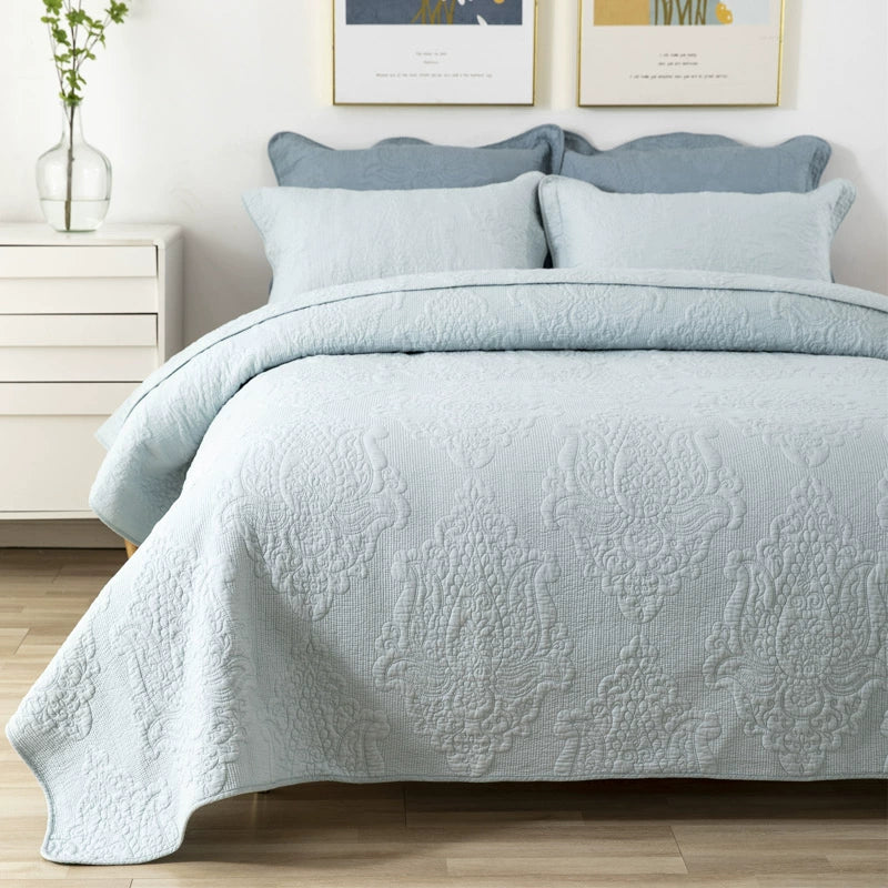 Cotton Three-Layer Quilted Bedspread Set, 3 Piece