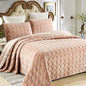 Quilted Flannel Bedspread Set, Reversible 3 Piece