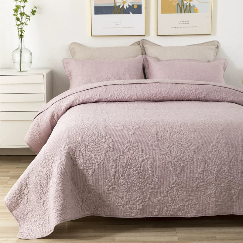 Cotton Three-Layer Quilted Bedspread Set, 3 Piece