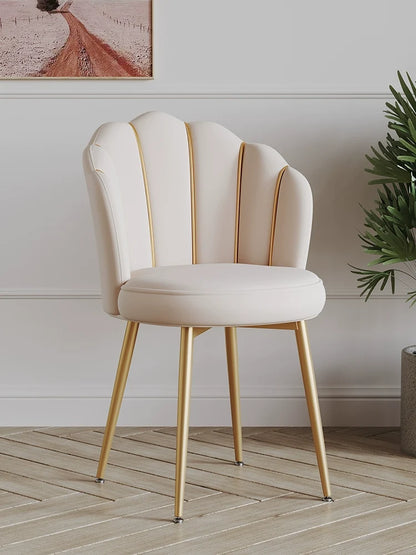Metal leg detail on Scandinavian vanity chair