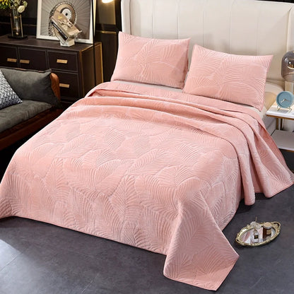 Quilted Flannel Bedspread Set, Reversible 3 Piece