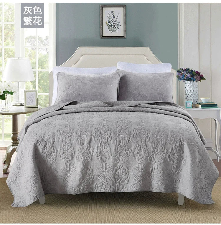 Cotton Three-Layer Quilted Bedspread Set, 3 Piece