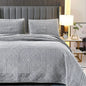Quilted Flannel Bedspread Set, Reversible 3 Piece