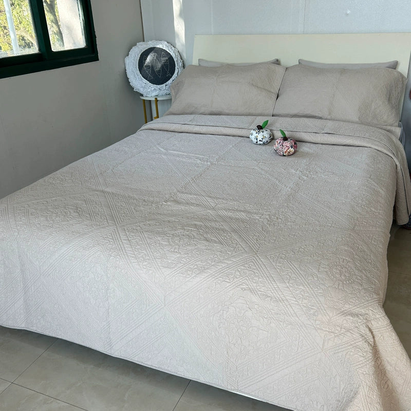 Cotton Three-Layer Quilted Bedspread Set, 3 Piece