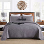Embroidered Quilted Bedspread Set, Cotton 3 Piece