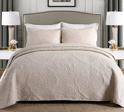 Cotton Three-Layer Quilted Bedspread Set, 3 Piece