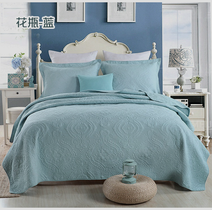 Cotton Three-Layer Quilted Bedspread Set, 3 Piece