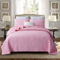 Embroidered Quilted Bedspread Set, Cotton 3 Piece