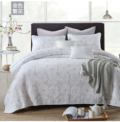 Cotton Three-Layer Quilted Bedspread Set, 3 Piece
