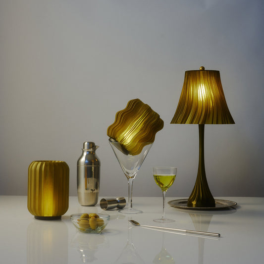 Cordless mini wavy lamp shown from the front against a plain background