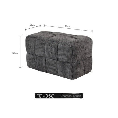 Upholstered Woven Bench Stool, Single or Double