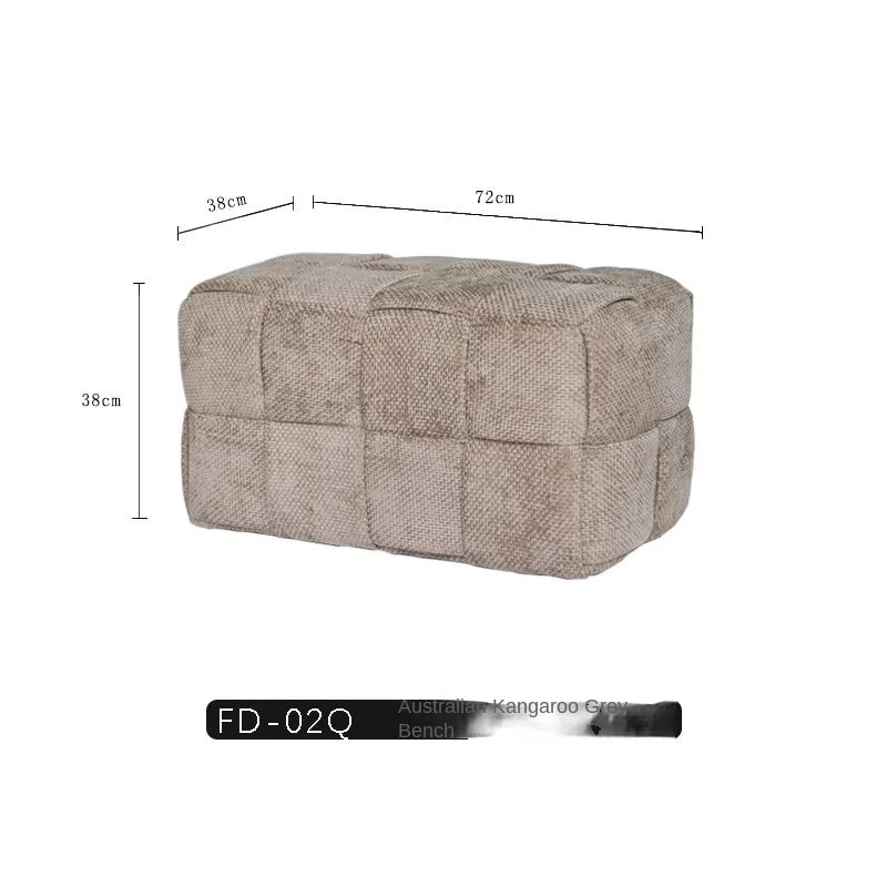 Upholstered Woven Bench Stool, Single or Double
