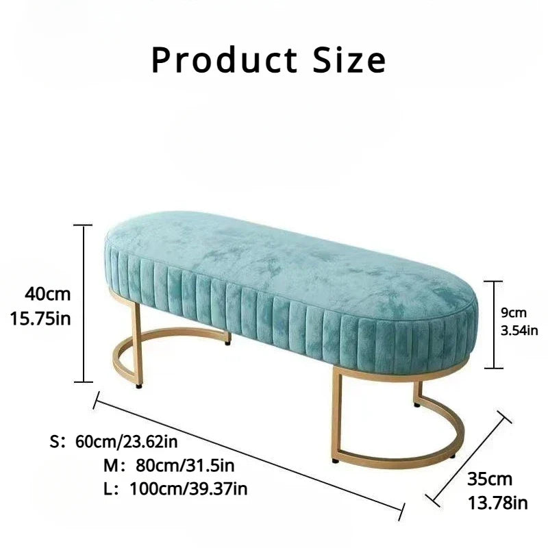 Nordic Fabric Ottoman Bench, Entryway