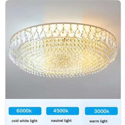 Crystal LED Ceiling Chandelier, Gold