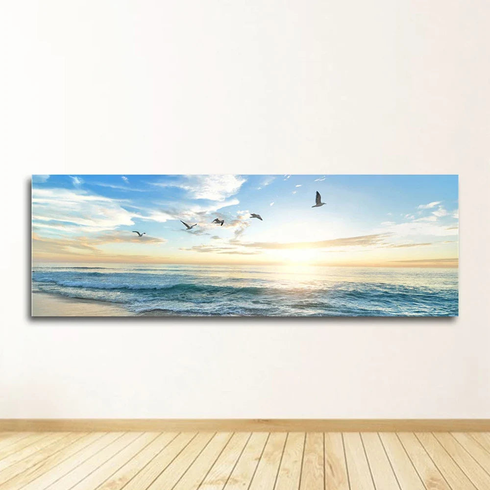 Seascape Canvas Wall Art, Unframed Beach Print