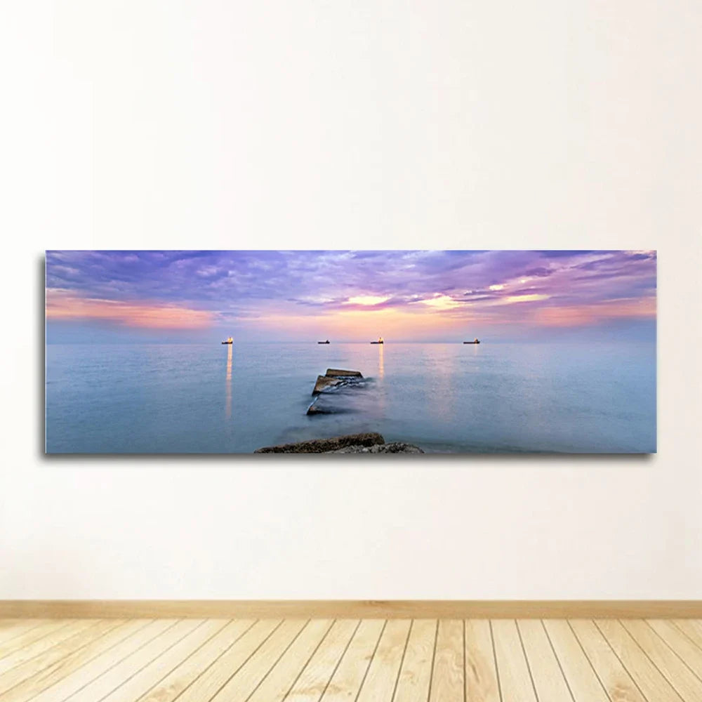 Seascape Canvas Wall Art, Unframed Beach Print