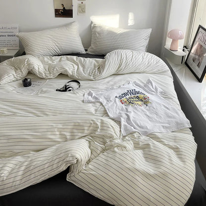 Striped Duvet Cover Set with Pillowcases
