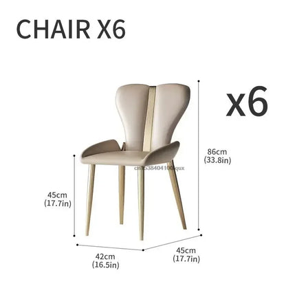 Marble Dining Table and Chair Set
