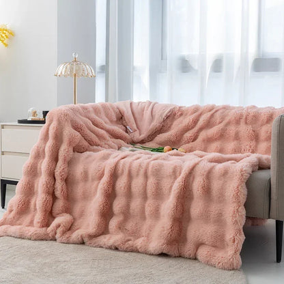 Plush Faux Fur Throw Blanket, Winter Warmth