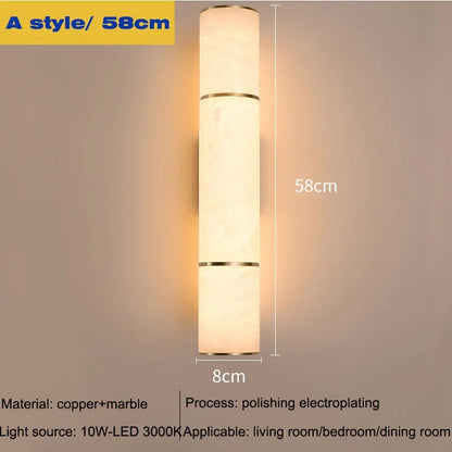 Marble and Copper LED Wall Sconce, Gold