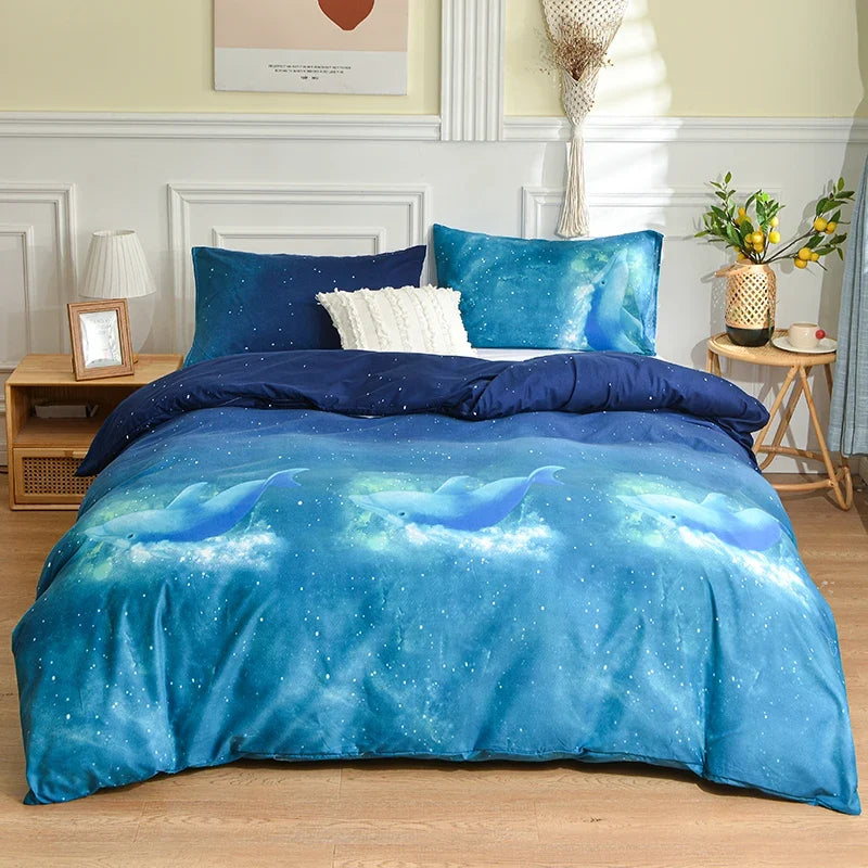 Black and White Duvet Cover Set with Pillowcases