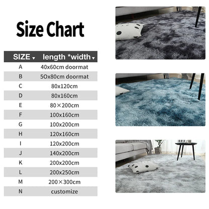 Plush Area Rug, 8 Colors and Sizes