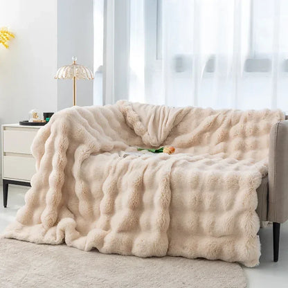 Plush Faux Fur Throw Blanket, Winter Warmth