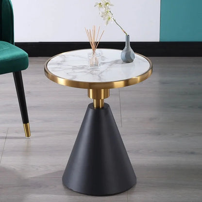 Round Marble Coffee Table, Stainless Steel Base