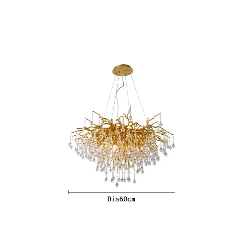 Crystal ceiling chandelier in an alternative finish option