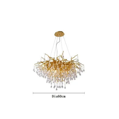 Crystal ceiling chandelier in an alternative finish option