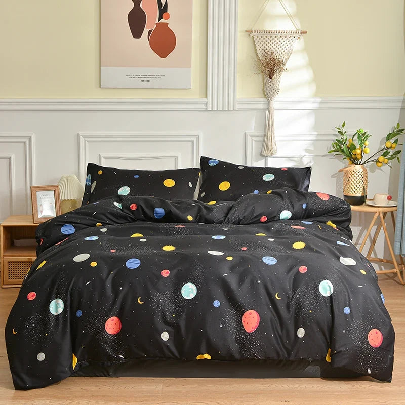 Black and White Duvet Cover Set with Pillowcases